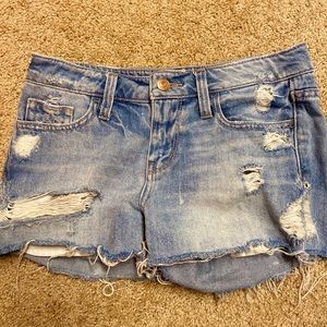 Daytrip Cut-Off Blue Jean Shorts with Distress